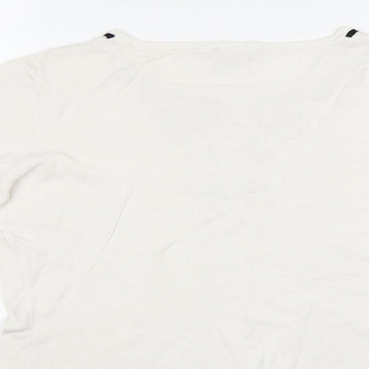 CC Womens White   Pullover Jumper Size M  - Embelished Neckline