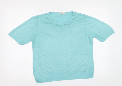 Womens UK Size 14 M&S Green Pullover Jumper