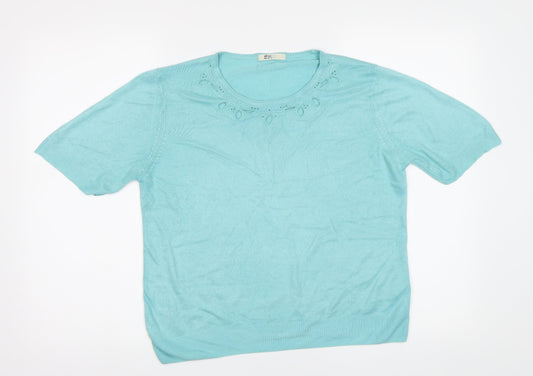 Womens UK Size 14 M&S Green Pullover Jumper