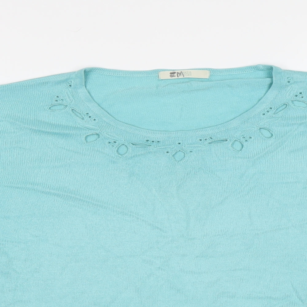 Womens UK Size 14 M&S Green Pullover Jumper