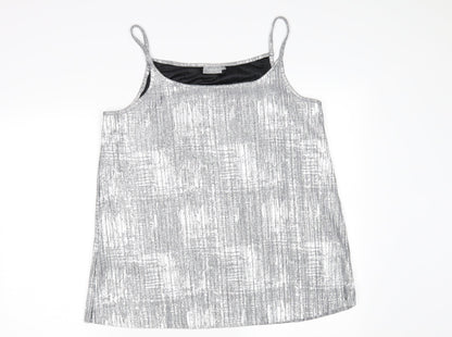 Womens UK Size L Fransa Silver Camisole Tank