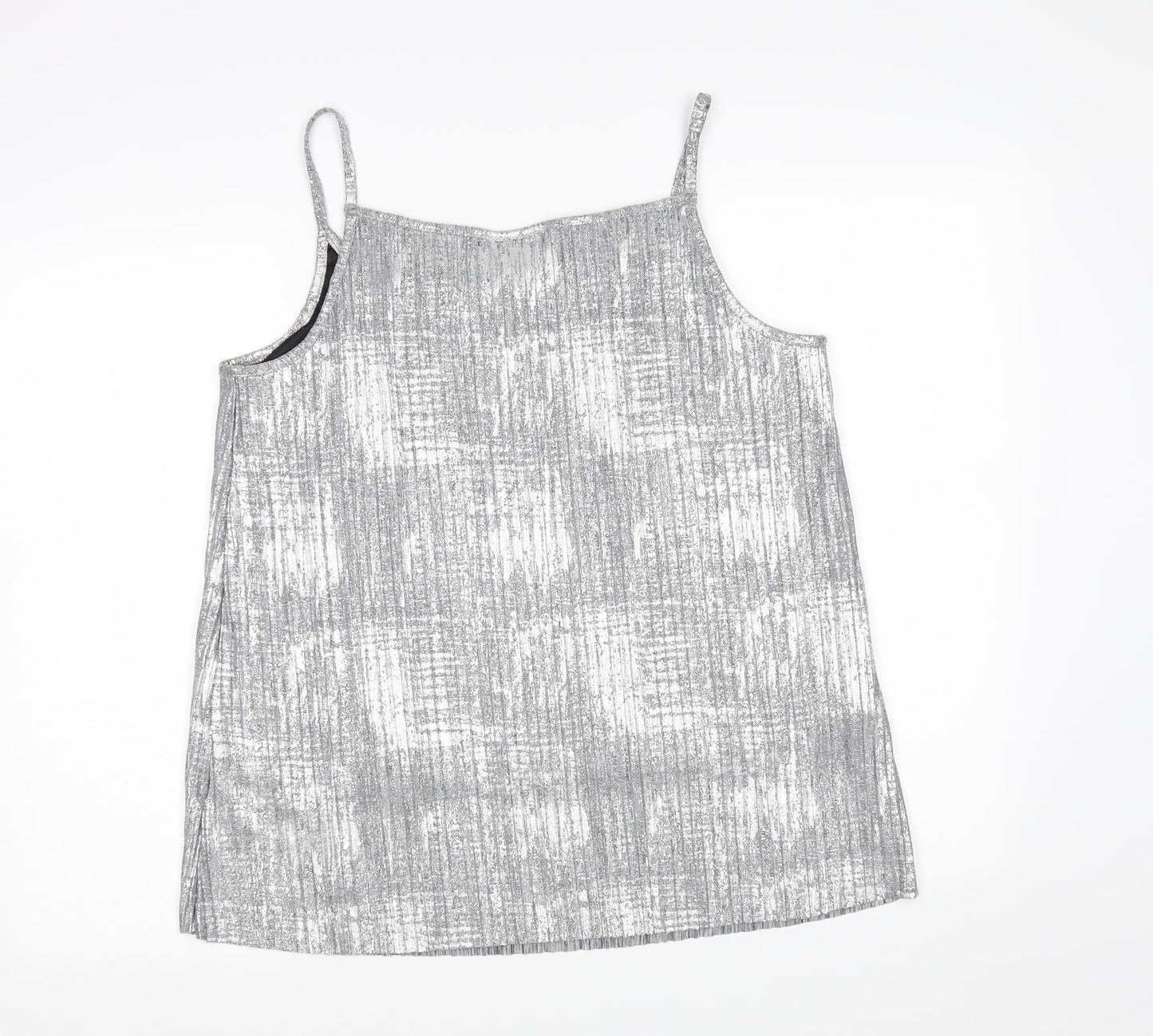 Womens UK Size L Fransa Silver Camisole Tank