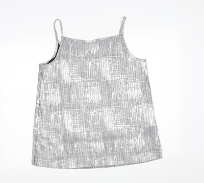 Womens UK Size L Fransa Silver Camisole Tank