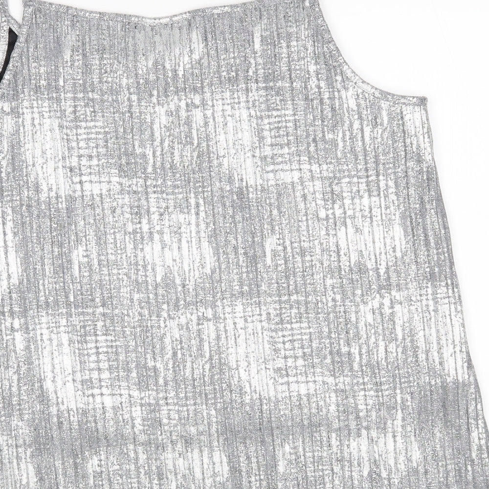 Womens UK Size L Fransa Silver Camisole Tank