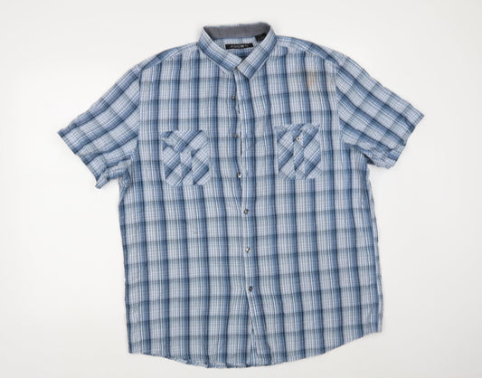 Axist Mens Blue Check   Button-Up Size XL