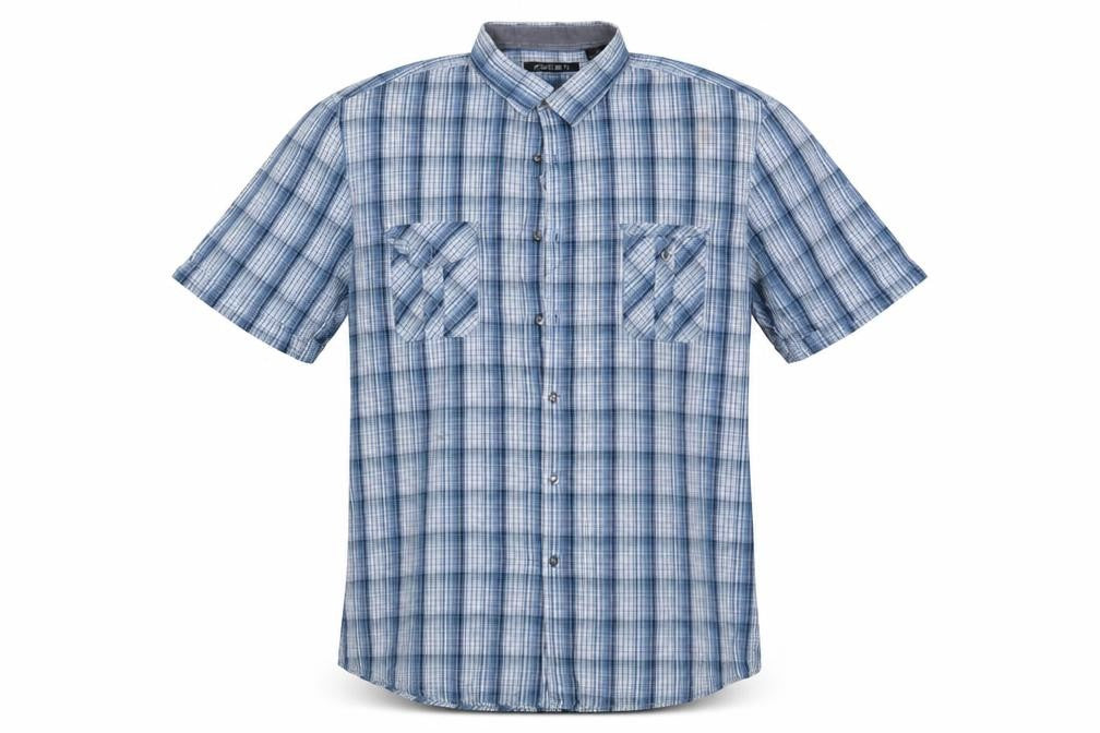 Mens UK Size XL Axist Blue  Button-Up Short Sleeve Casual Shirt