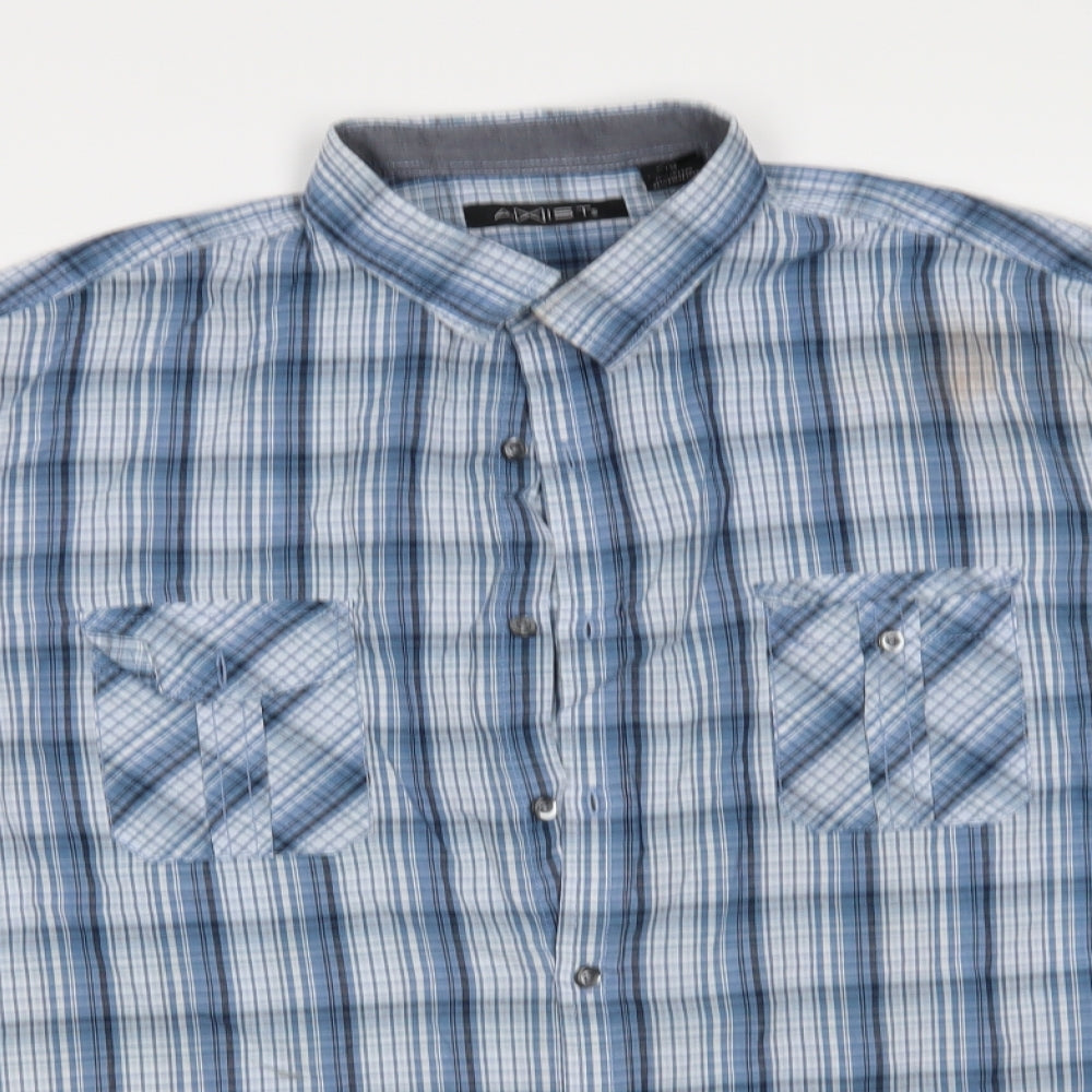 Axist Mens Blue Check   Button-Up Size XL