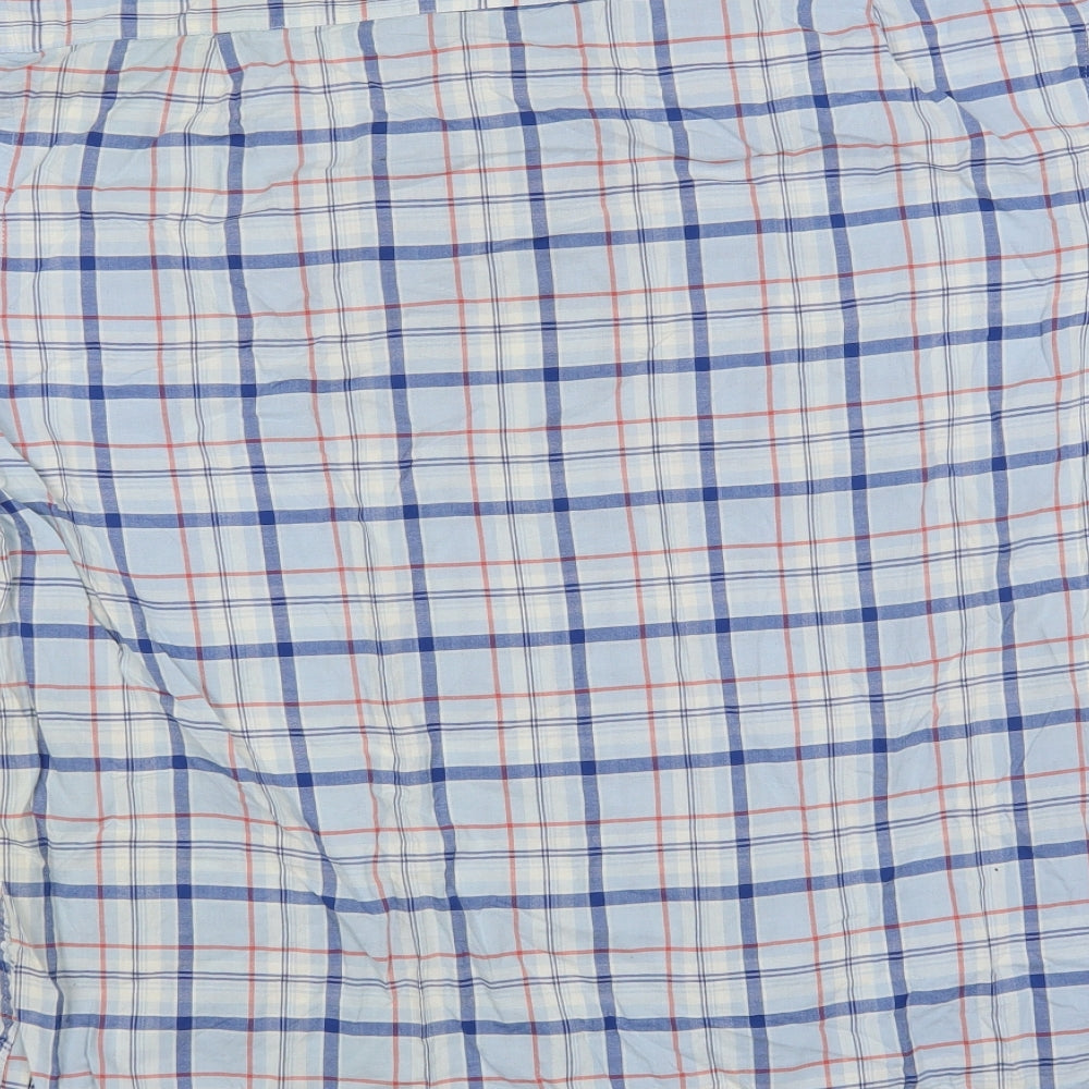 Mens UK Size XL IZOD Blue  Button-Up Short Sleeve Casual Shirt