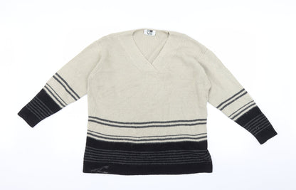 Versatility Womens Multicoloured Striped  Pullover Jumper Size 12