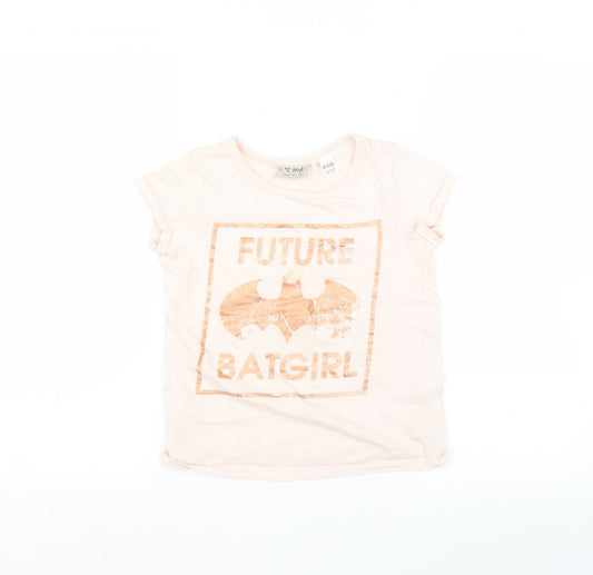 NEXT Girls Pink   Basic T-Shirt Size 8 Years  - batgirl