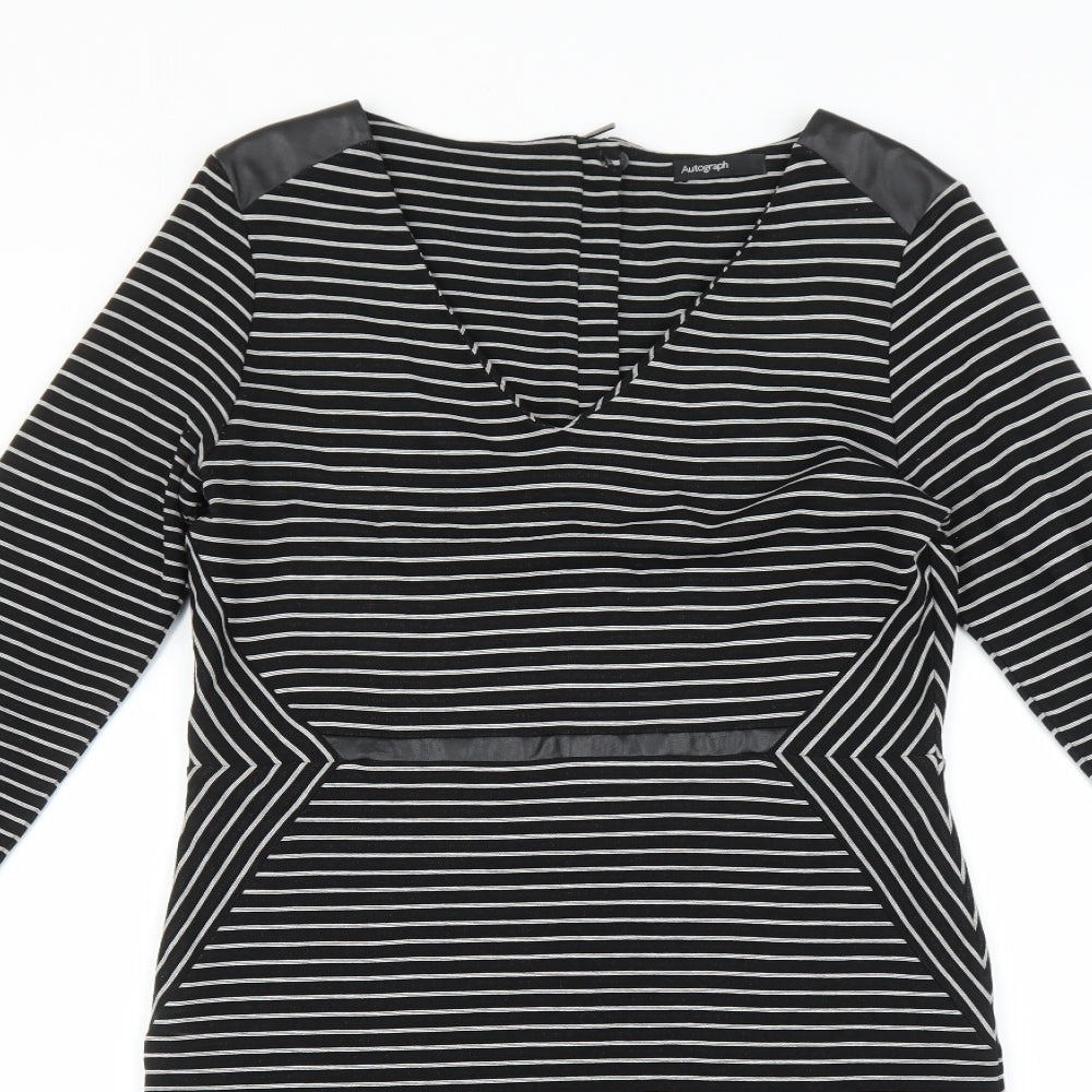 Autograph Womens Multicoloured Striped  A-Line  Size 12