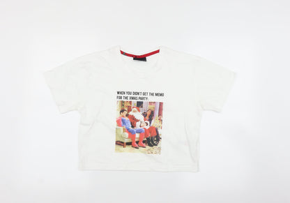 Womens UK Size S New Look White Basic T-Shirt