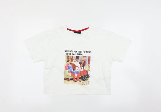 Womens UK Size S New Look White Basic T-Shirt