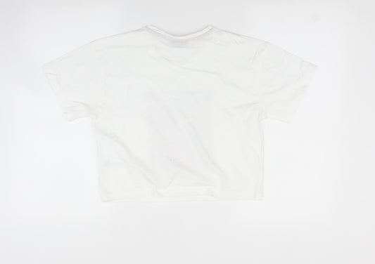 Womens UK Size S New Look White Basic T-Shirt