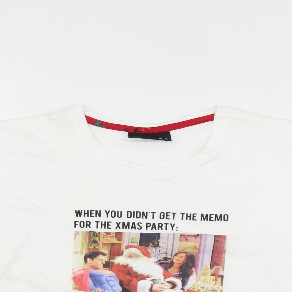 Womens UK Size S New Look White Basic T-Shirt
