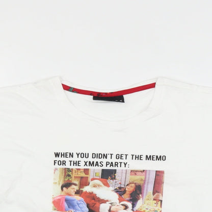 Womens UK Size S New Look White Basic T-Shirt