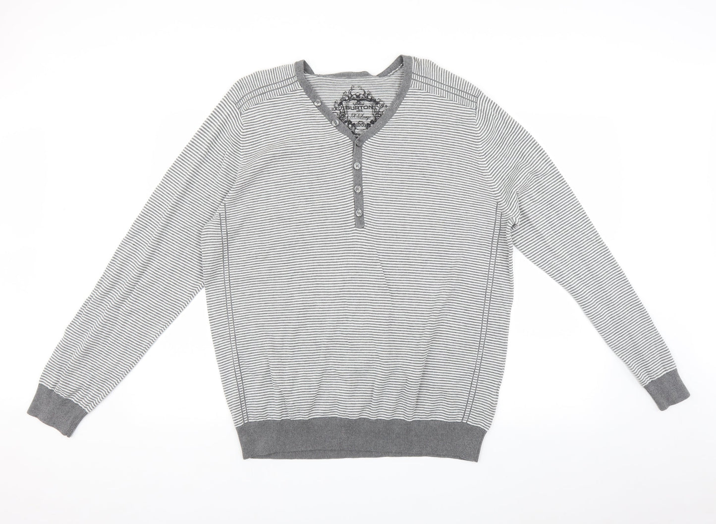 Burton Mens Multicoloured Striped  Pullover Jumper Size XL