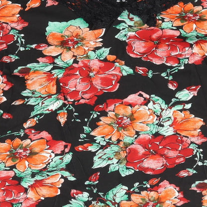 SOULE Womens Multicoloured Floral  Basic Polo Size 16