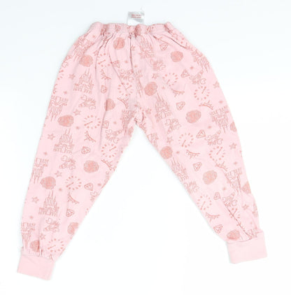 Disney Girls Pink Solid   Pyjama Pants Size 3-4 Years