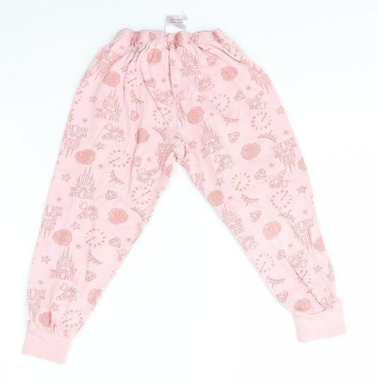 Disney Girls Pink Solid   Pyjama Pants Size 3-4 Years