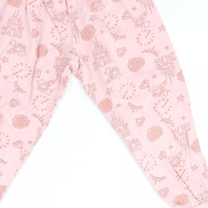 Disney Girls Pink Solid   Pyjama Pants Size 3-4 Years