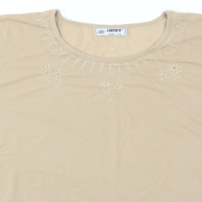 Womens UK Size XL Lucky Brown Basic Polo