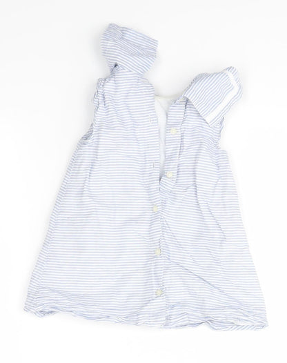 M&S Girls Multicoloured Striped  A-Line  Size 6-9 Months