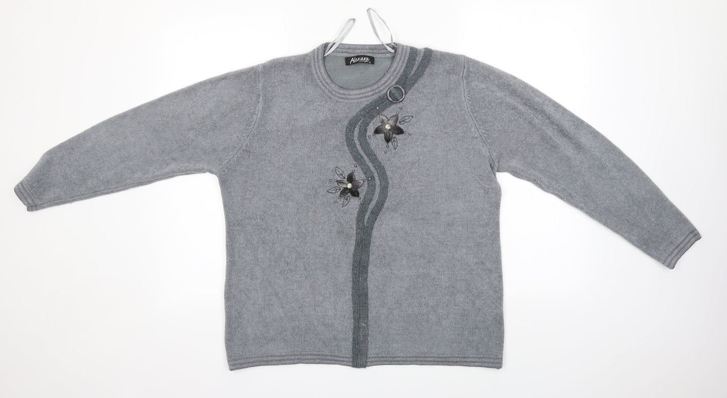 Womens UK Size XL ALEXARA Grey Pullover Jumper