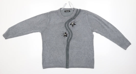 Womens UK Size XL ALEXARA Grey Pullover Jumper