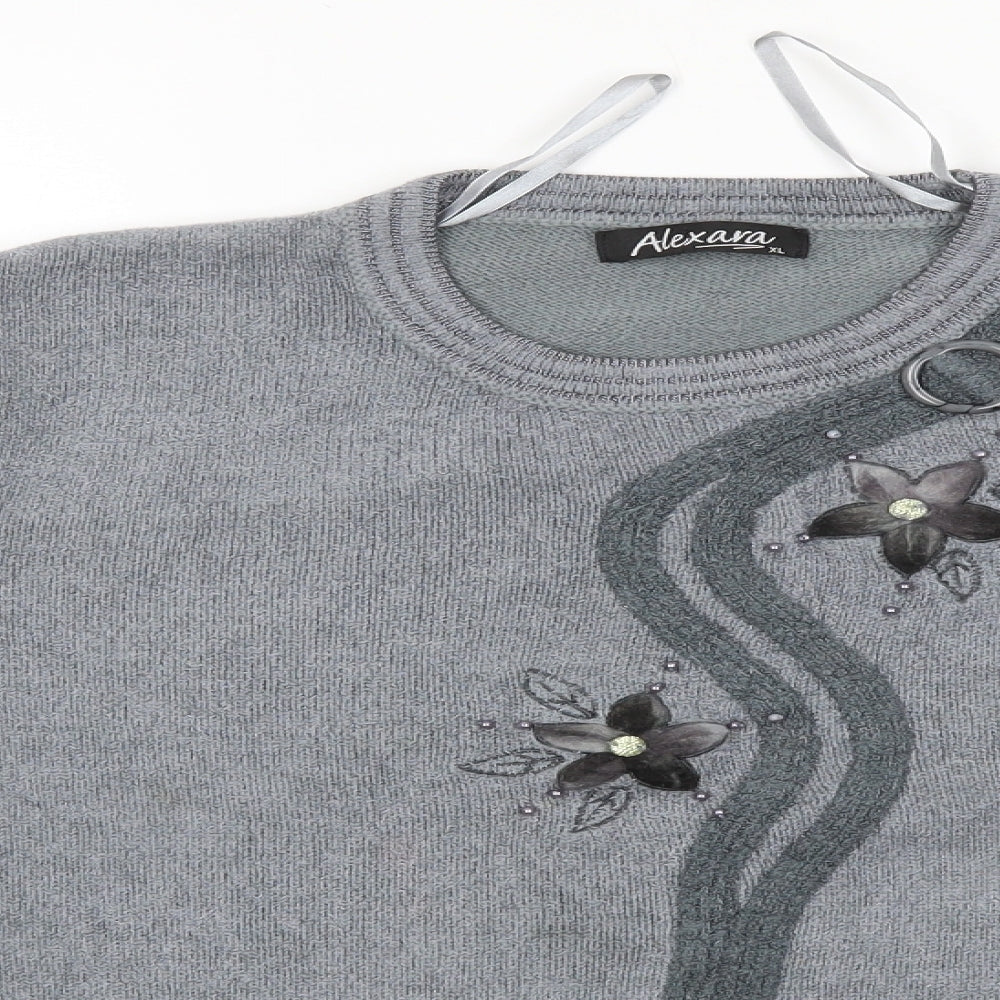 Womens UK Size XL ALEXARA Grey Pullover Jumper