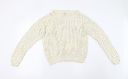Womens UK Size 14 Papaya Beige Pullover Jumper