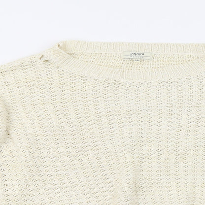 Womens UK Size 14 Papaya Beige Pullover Jumper