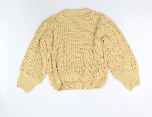 Primark Womens Yellow  Knit Pullover Jumper Size 12