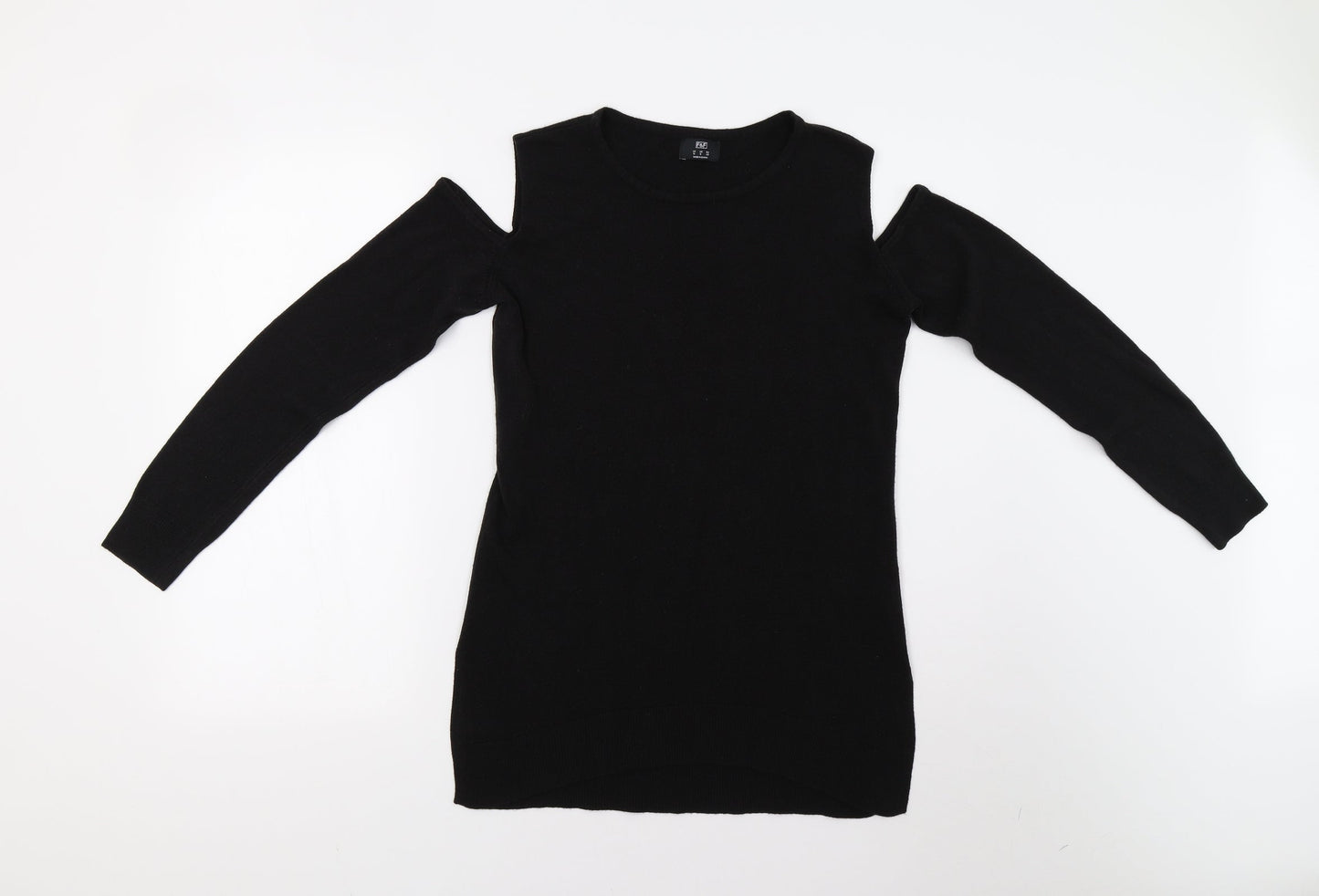 F&F Womens Black  Knit Pullover Jumper Size 12
