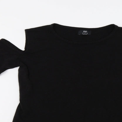 F&F Womens Black  Knit Pullover Jumper Size 12