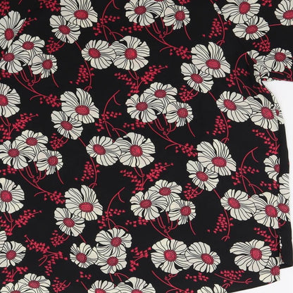 Papaya Womens Black Floral  Basic Blouse Size 10