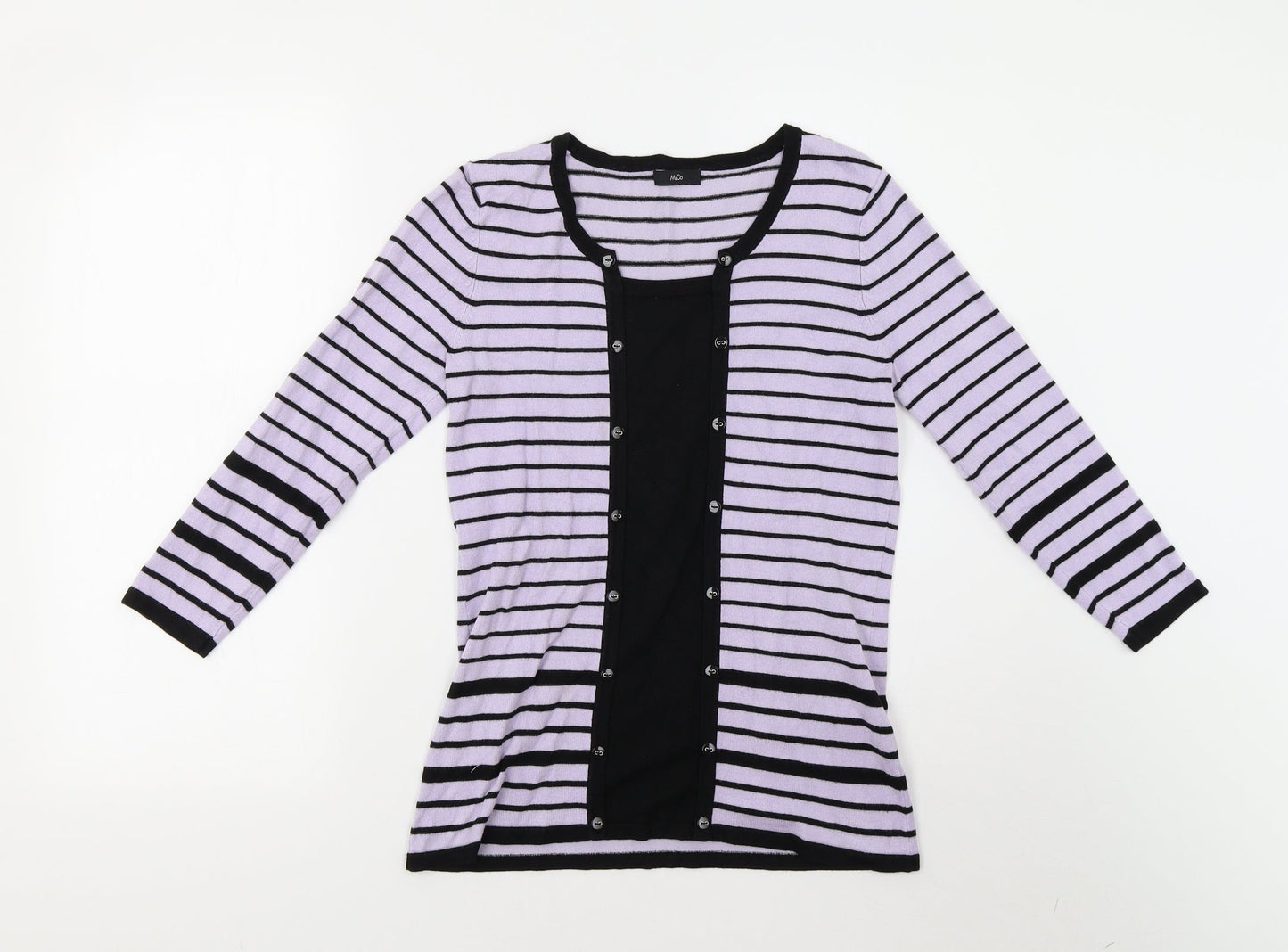 Womens UK Size 10 M&Co Purple Pullover Jumper
