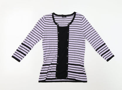 Womens UK Size 10 M&Co Purple Pullover Jumper