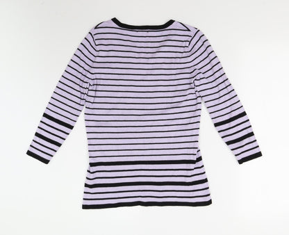 Womens UK Size 10 M&Co Purple Pullover Jumper