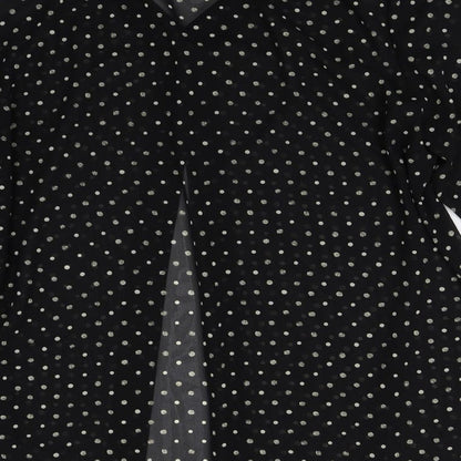 Richard Roberts Womens Black Polka Dot  Basic Button-Up Size L