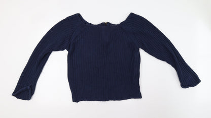 Golddigga Womens Blue  Knit Pullover Jumper Size 10