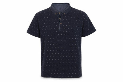 Easy Mens Blue Geometric   Polo Size L