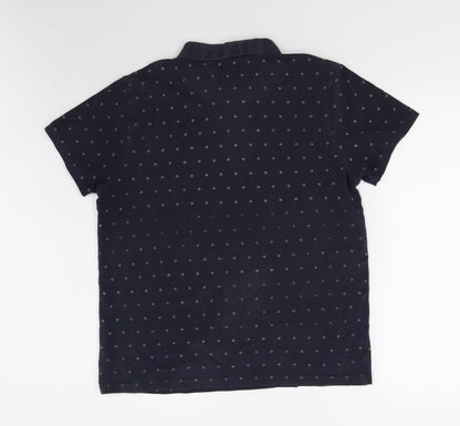 Easy Mens Blue Geometric   Polo Size L