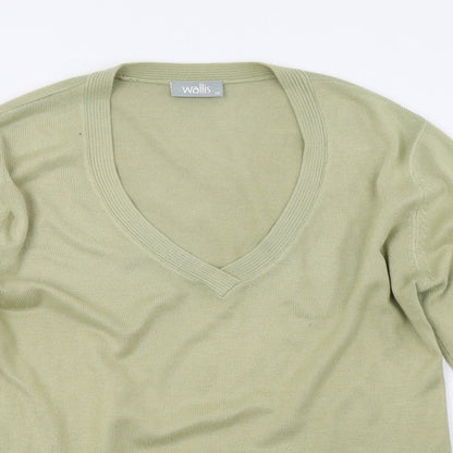 Wallis Womens Green  Knit Pullover Jumper Size 14