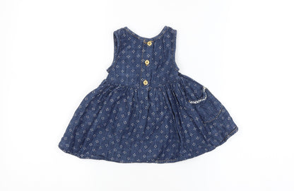 M&CO., Girls Blue Argyle/Diamond  A-Line  Size 3-6 Months