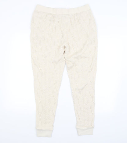 F&F Womens Beige Argyle/Diamond  Sweatpants Trousers Size 14 L28 in