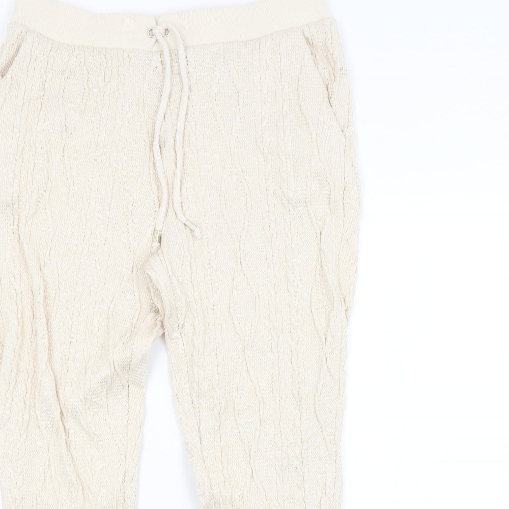 F&F Womens Beige Argyle/Diamond  Sweatpants Trousers Size 14 L28 in