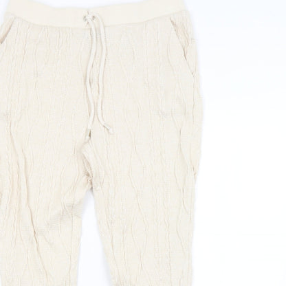 F&F Womens Beige Argyle/Diamond  Sweatpants Trousers Size 14 L28 in