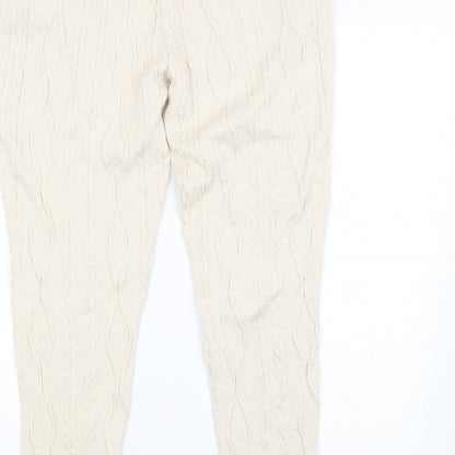 F&F Womens Beige Argyle/Diamond  Sweatpants Trousers Size 14 L28 in