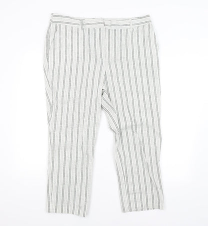 Carolina Belle Womens Grey Striped  Trousers  Size 18 L25 in
